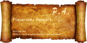 Poparadu Amadil névjegykártya
